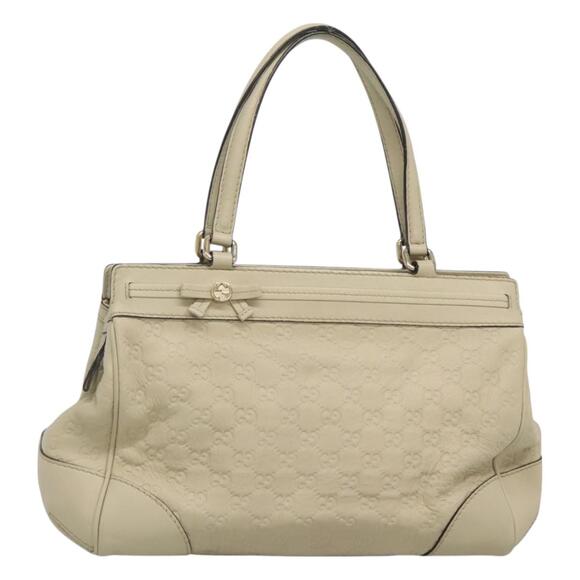 GUCCI GG Canvas Guccissima Pretty Tote Bag Leather Beige Gold - Picture 1 of 16